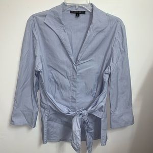 Lafayette 148 Button Up 3/4 Sleeve Waist Top